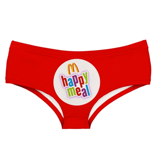 Happy Meal Hamberger Chips Red Funny Hot Female Lingerie Thongs Briefs